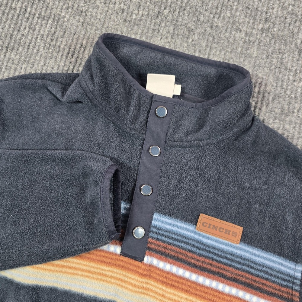 Cinch Sweater Boys XL 14 Navy Polar Fleece Aztec Western Pullover MWK5150001